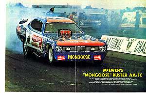   AHRA Drag Racing Plymouth Duster Tom McEwen Mongoose Funny Car  