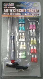 Blow Out ~ Auto Circuit Tester with 10 Fuses 6 12 24  
