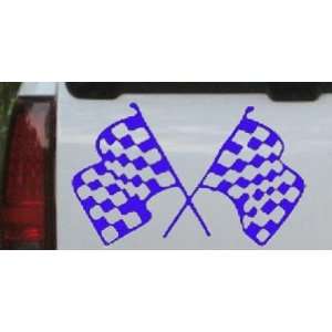 Blue 4.6in X 7.5in    Racing Flags Moto Sports Car Window Wall Laptop 