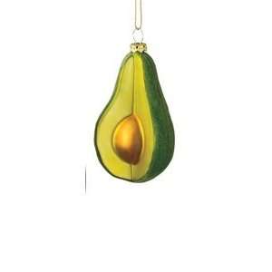  Glass Sugared Avocado Vegetable Christmas Ornament