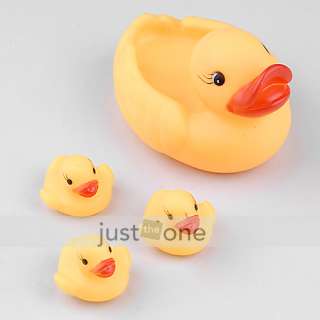 Baby Bathing funny Toy Rubber Race Squeaky Ducks Yellow  