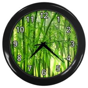 Green Bamboo Trees Wall Clock  