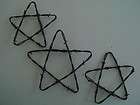 Rusty Barbed Wire Stars Two 5, One 6 Home, Barn, Man Cave Rustic 