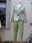 CYNTHIA STEFFE BEJEWELED MULTICOLORED STRIPE PAISLEY SUIT SZ S