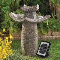 Outdoor Solar Temple Water Garden Fountain w/ solar powered pump 