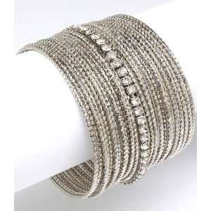   ON SALE   STACKABLE BANGLES   25 Silver Tone Crystal Bangles Jewelry