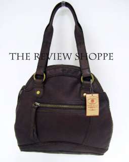   Carnaby Street Leather Bowler Bag Purse Dark Brown NWT $189  