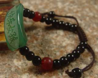 Green Agate Beads Bracelet Bangle Jade Cord 7L  
