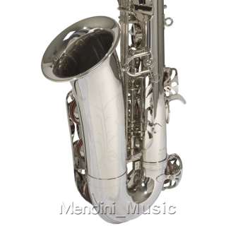 NEW NICKEL PLATED BRASS ALTO SAXOPHONE OUTFIT+$39GIFT  