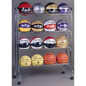  CHAMPION Basketball Storage Rack (Holds 16) Cart 41 L X 17 