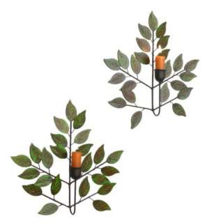 Metal Leaves Candle Sconce Set.Opens in a new window