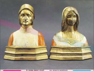 Dante and Beatrice, Gotham Art Bronze Bookends 21001286 Art Deco 
