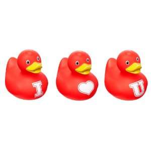    Bud Set of 3 Mini Rubber Duck Bath Tub Toy, I Heart You Baby