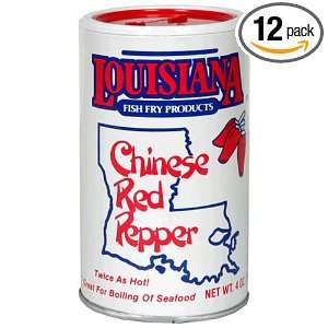 Louisiana Fish Fry Products Chinese Red Pepper, 4 Ounce Shakers (Pack 