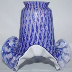 Vianne Vintage Blue Bubble Art Glass Light Lamp Shade  