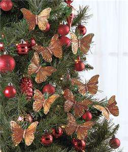 HOLIDAY CHRISTMAS TREE/WREATH BUTTERFLY CLIP ORNAMENTS  