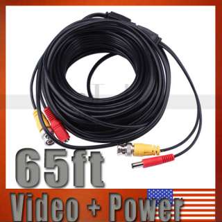NEW 65 ft CCTV DVR Security Camera Video Power Cable  