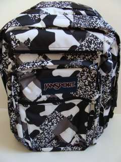 NWT JANSPORT Big Student Backpack Camouflage Book Bag Black Boys 