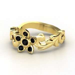    Jasmine Ring, 14K Yellow Gold Ring with Black Onyx Jewelry