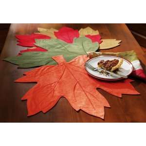   Suede Fall Leaf shape Placemats by Collections Etc