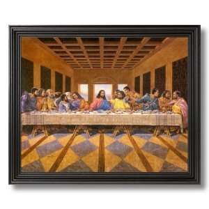   Black The Last Supper Jesus Christ Religious Picture Black Framed Art