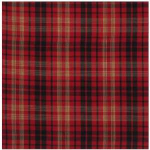 Durable Flat Weave 100% Cotton Plaid Black and Red Tablecloth 54x90 