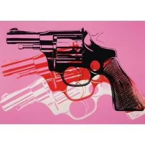  Gun, c.1981 82 (Black, White, Red on Pink) Giclee Poster 