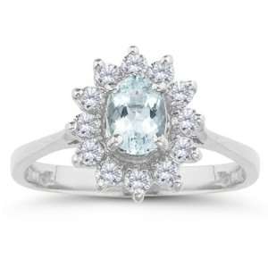   42 Cts Diamond & 2.03 Cts Sky Blue Topaz Ring in Platinum 3.0 Jewelry