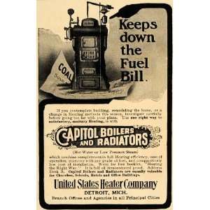   Heaters Capitol Radiators Boilers   Original Print Ad
