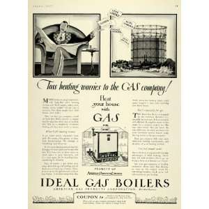  1927 Ad American Radiator Home Gas Boiler Heating NY 