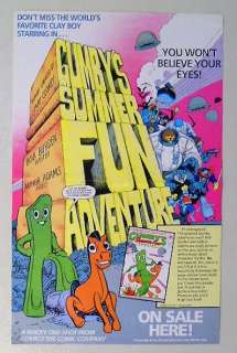   GUMBY POKEY 1980s COMICO TV CARTOON COMIC BOOK PROMO POSTER 1 1980s