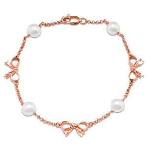  Freshwater Pearl Bow Bracelet in 14K Rose Gold Maui 