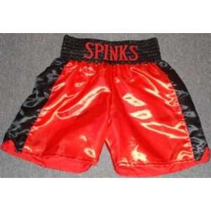  Leon Spinks Signed Boxing Trunks Si Holo & Coa Sports 