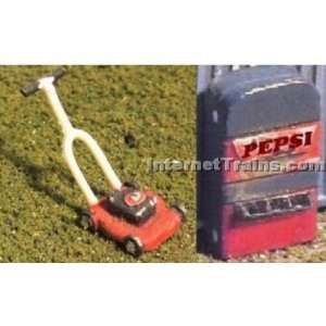  Nucomp HO Scale Lawn Mowers & Pop Machines (2 each) Toys 