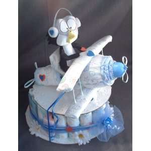   AIRPLANE Baby Shower Gift Boy Diaper Cake Decorations 