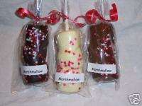 Chocolate Covered Dipped Marshmallow Stick Valentines  
