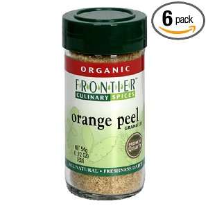 Frontier Organic Orange Peel Granules, 1.92 Ounce Container (Pack of 6 
