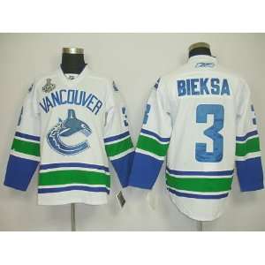  Bieksa #3 NHL Vancouver Canucks White Hockey Jersey Sz50 