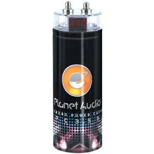  PLANET AUDIO PC3.5B BLACK FINISH CAPACITOR (3.5 FARAD) (12 VOLT CAR 
