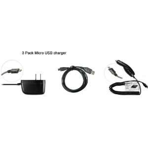 Universal Premium Micro USB Home Charger + USB Data Cable +Plug In Car 