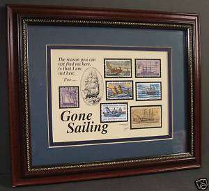 Great Collectible Set ~~~Gone Sailing Framed Stamp Art, Jack Rabbit 