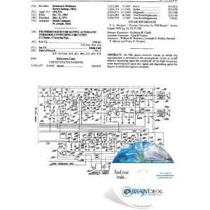  NEW Patent CD for FM STEREO RECEIVER HAVING AUTOMATIC 