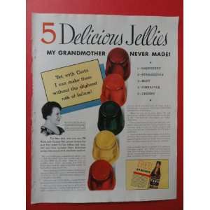  Certo Jellies,1934 print ad (5 delicious jellies)orinigal 