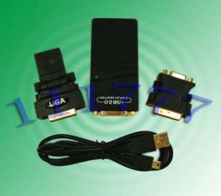 USB 2.0 To VGA/DVI/HDMI Multi Display Adapter Converter  