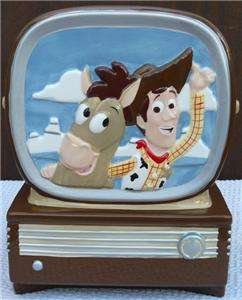 TOY STORY 2 Cookie Jar NIB MINT DISNEY Bullseye & Woody Cowboy 