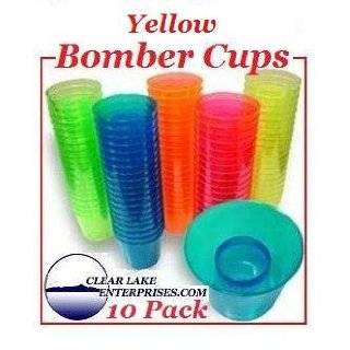 Hard Plastic Powerbomb glasses or Bomber Cups   Pack of 10   YELLOW 