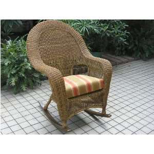   High Back Rocker with Cushion By Chicago Wicker/nci 