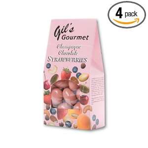 Gils Gourmet Champagne Chocolate Covered Strawberries, 3.75 Ounce 