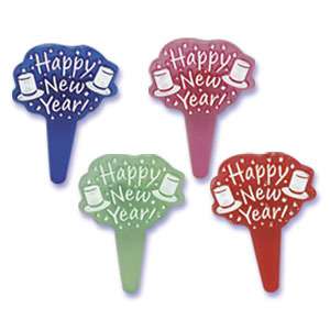 24 NEW YEARS EVE Cupcake PICKS party toppers favors  
