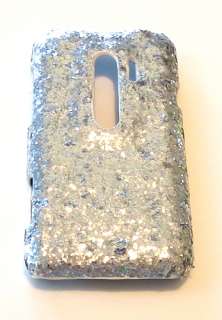 Phone Case For HTC Evo 3D Sprint ICY Bling Silver Diamond Sequin 